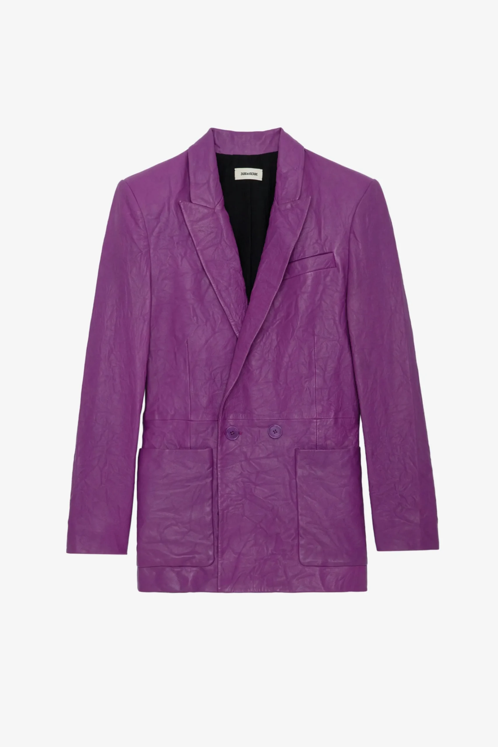 Costumes^Zadig & Voltaire Blazer En Cuir Froisse Visko