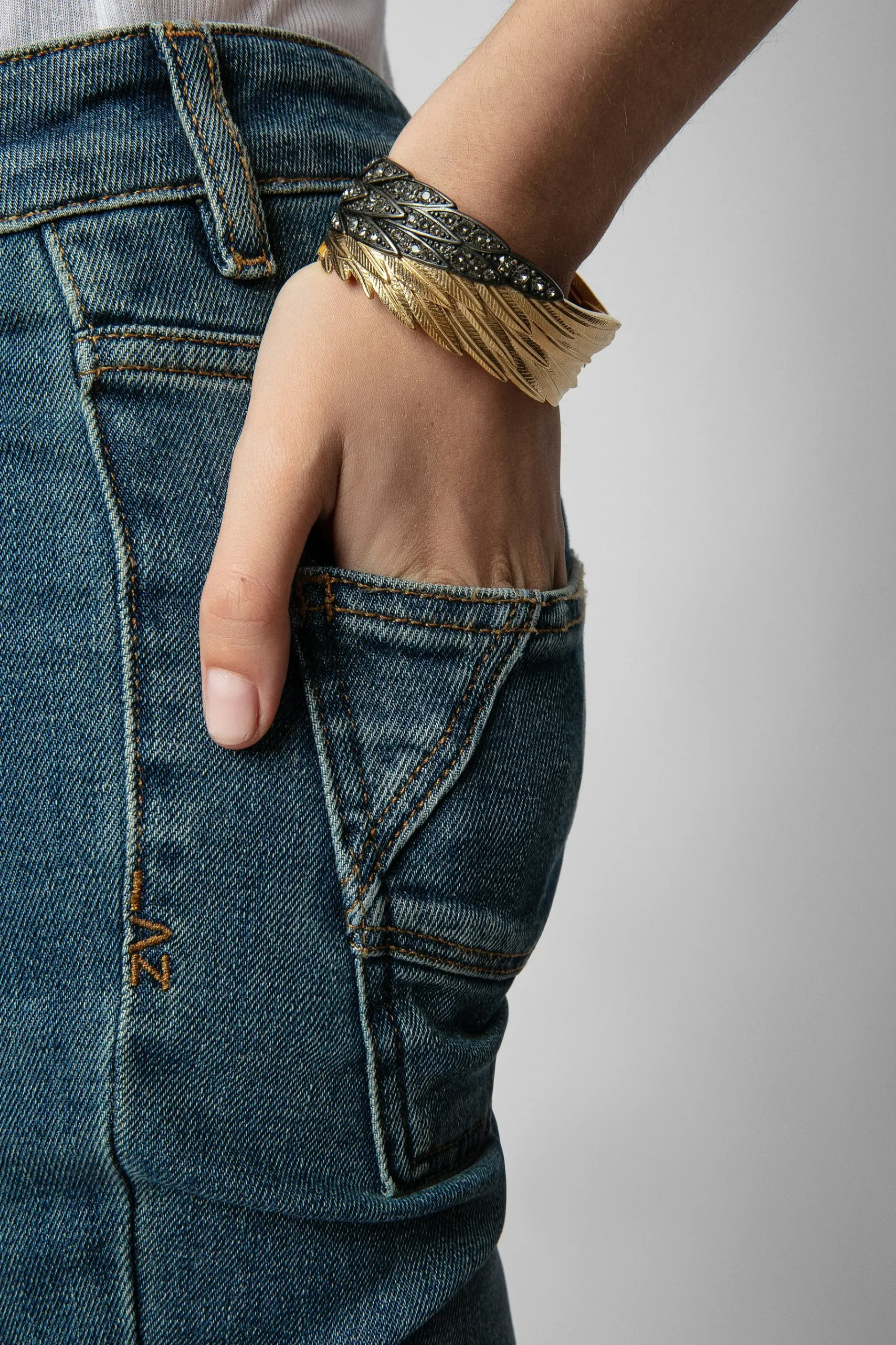 Bijoux^Zadig & Voltaire Bracelet Rock Feather Deployez Vos Ailes