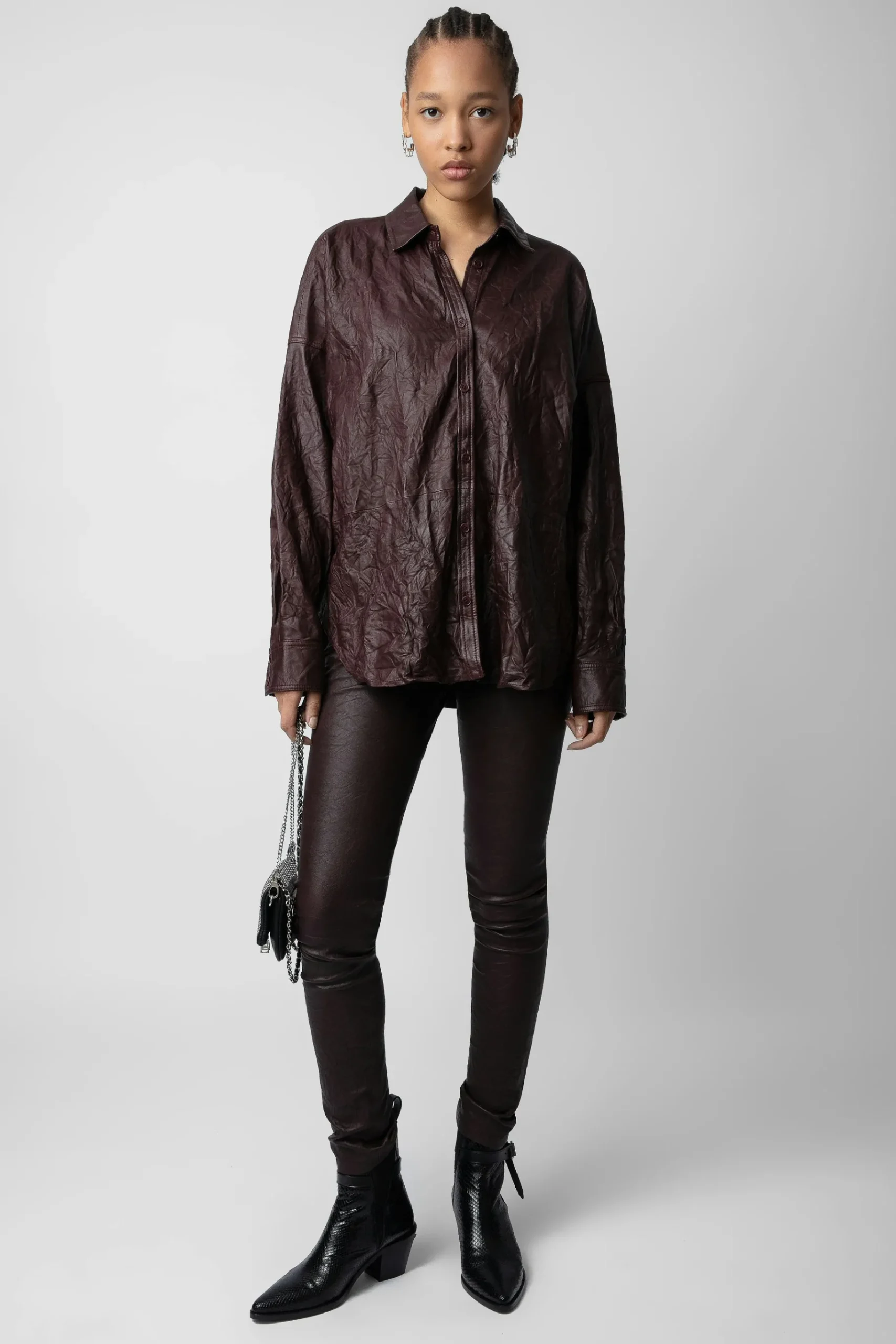 Chemises Et Hauts^Zadig & Voltaire Chemise En Cuir Froisse Tamara
