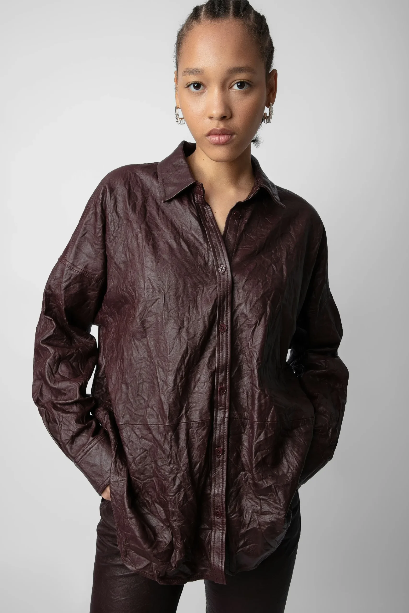 Chemises Et Hauts^Zadig & Voltaire Chemise En Cuir Froisse Tamara