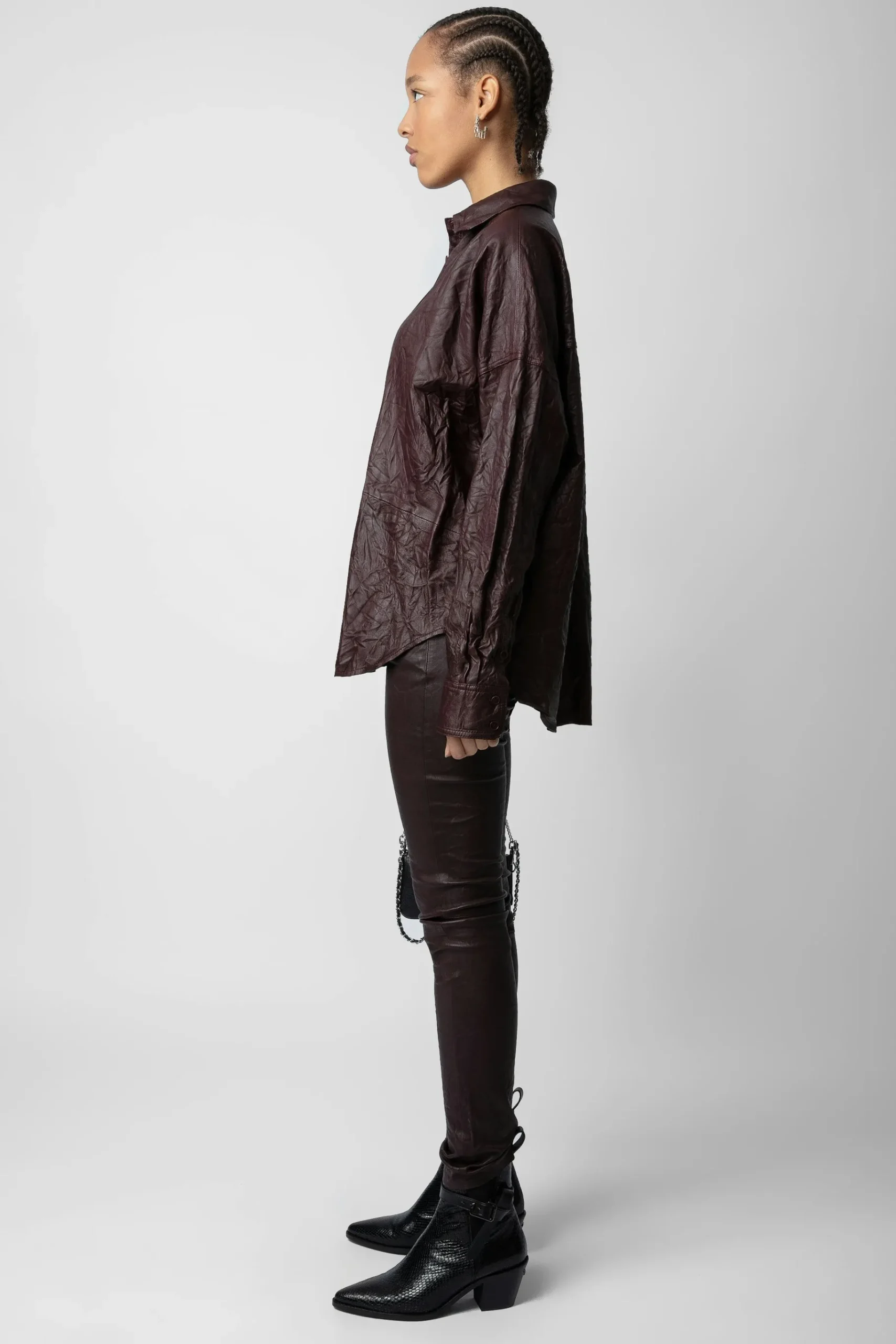 Chemises Et Hauts^Zadig & Voltaire Chemise En Cuir Froisse Tamara