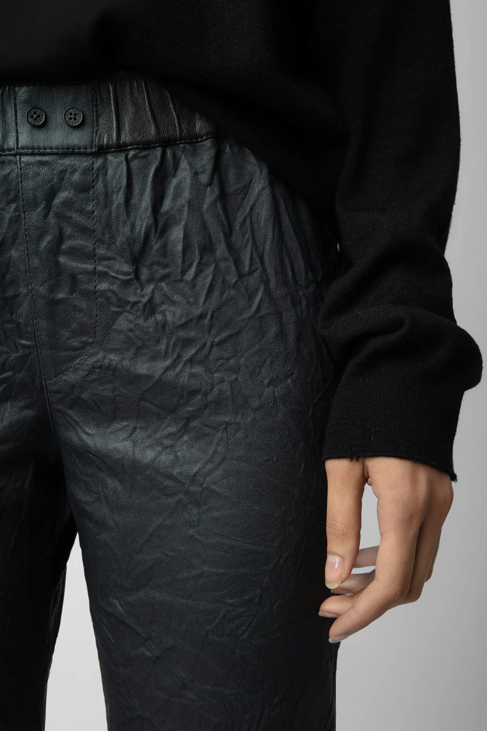 Pantalons Et Shorts^Zadig & Voltaire Pantalon En Cuir Froisse Pauline