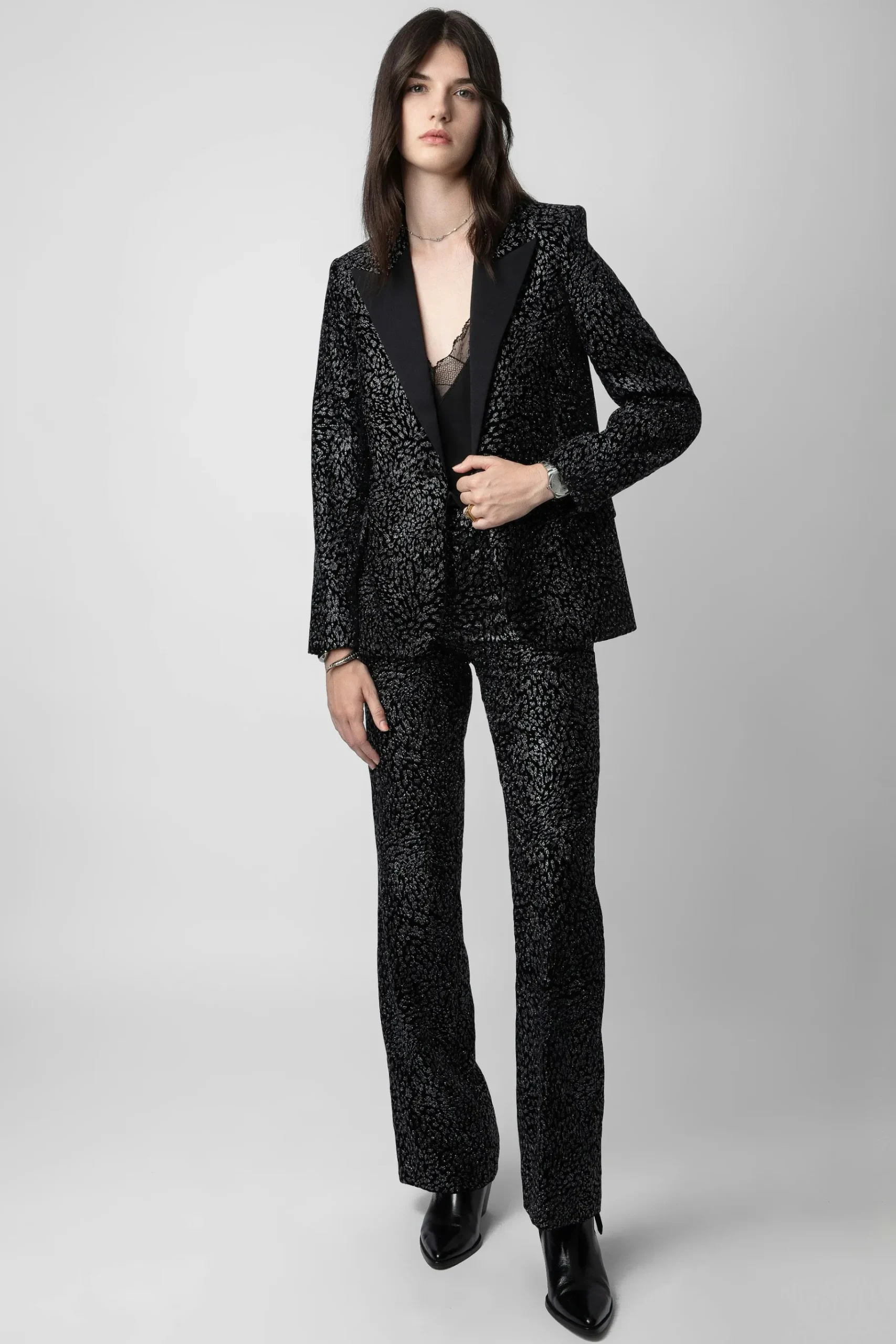Costumes^Zadig & Voltaire Pantalon En Velours Paillete Piston