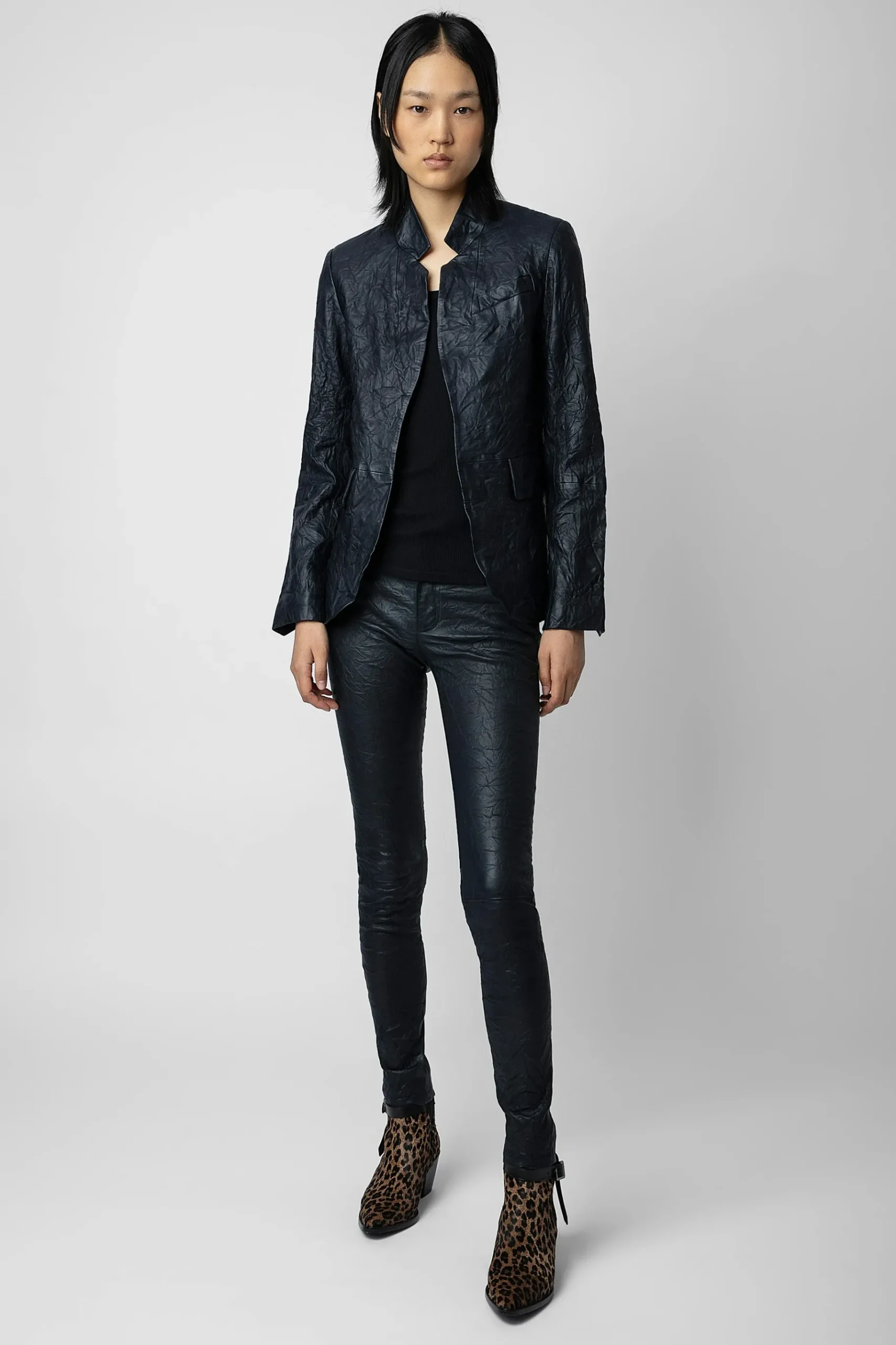 Costumes^Zadig & Voltaire Pantalon Phlame Cuir Froisse