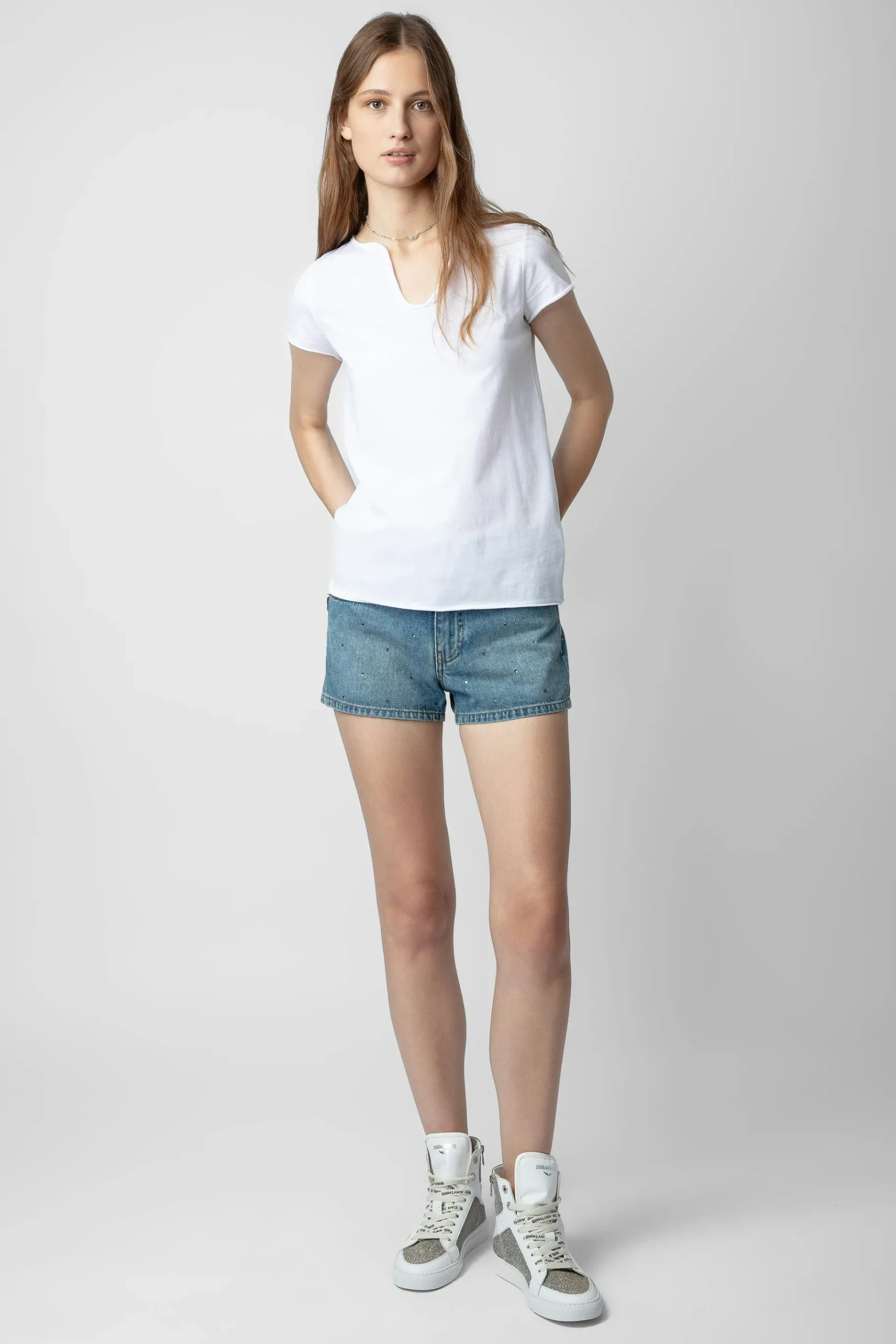 Pantalons Et Shorts^Zadig & Voltaire Short En Denim A Strass Sina