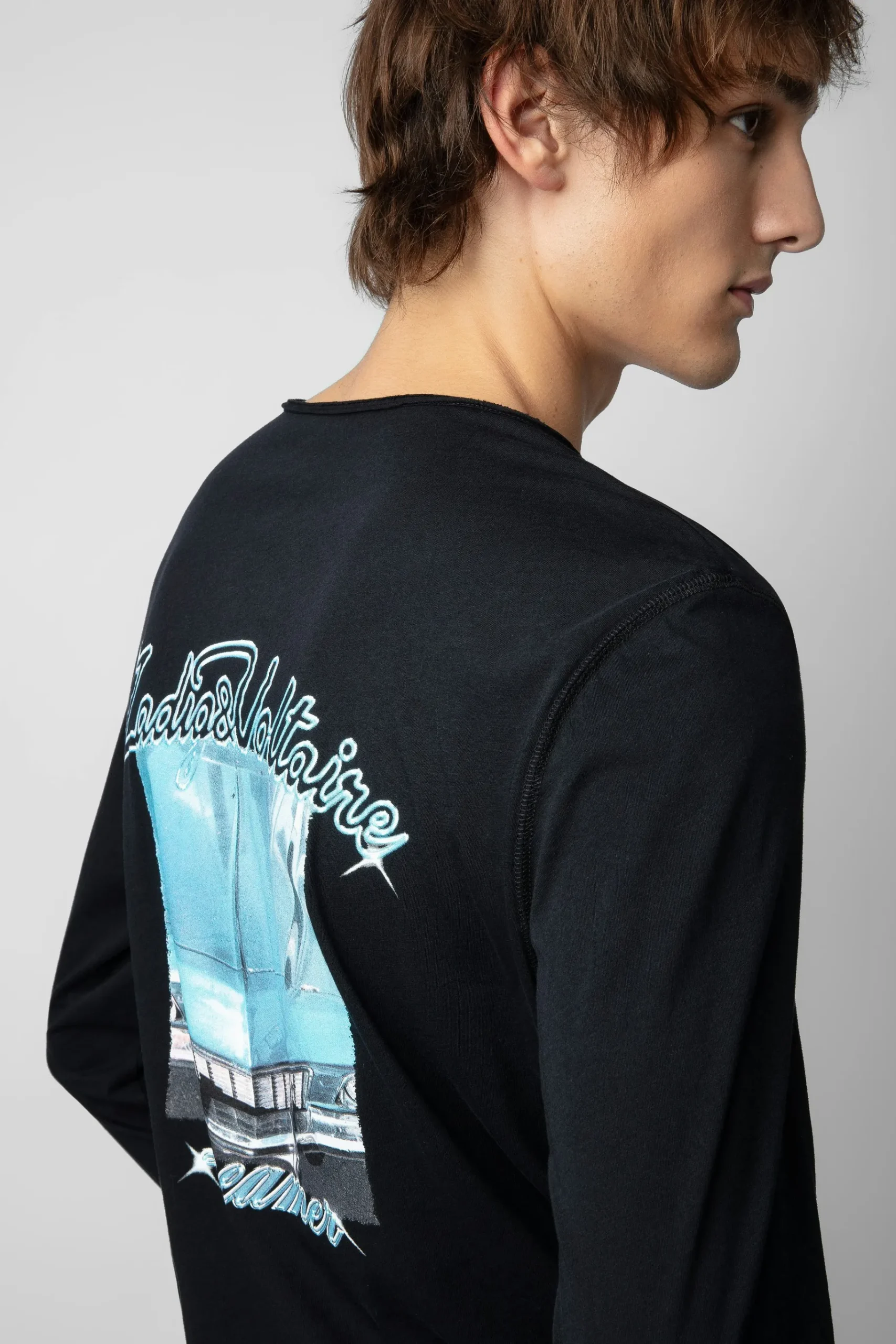T-Shirts^Zadig & Voltaire T-Shirt Henley A Imprime Photo