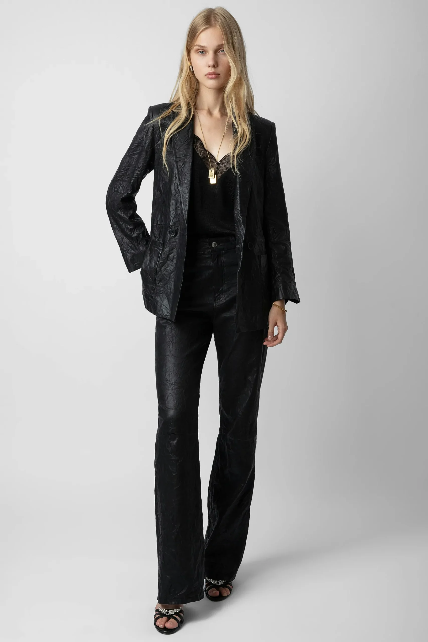 Vestes^Zadig & Voltaire Veste En Cuir Froisse Visco