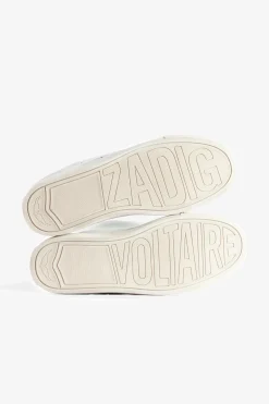 Formateurs^Zadig & Voltaire Zv1747 Baskets Basses Metallisees Gaufrees La Flash